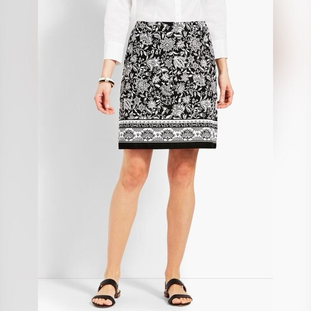 Talbots Dreamy Floral Stretch Cotton Canvas‎ Skirt 16P NWT - Picture 3 of 10